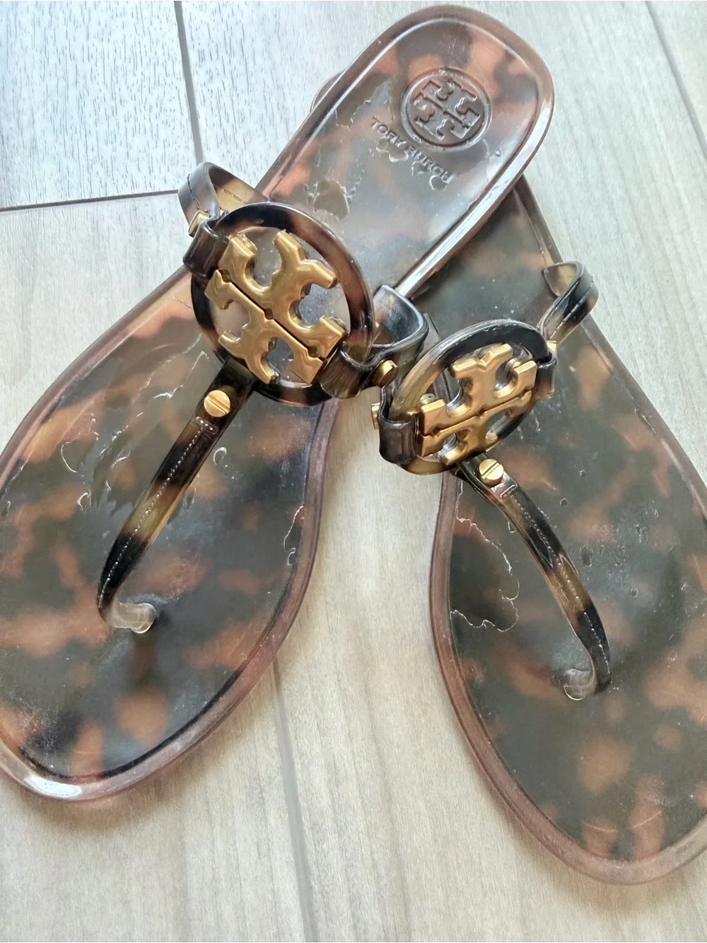 Tory Burch Tortoise Mini Miller Jelly Sandals